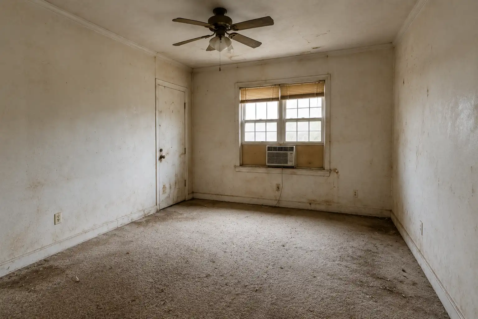 BEFORE · vacant rental — Vacant rental — Old Northeast Before: vacant rental interior in Old Northeast, St. Petersburg — dated and worn